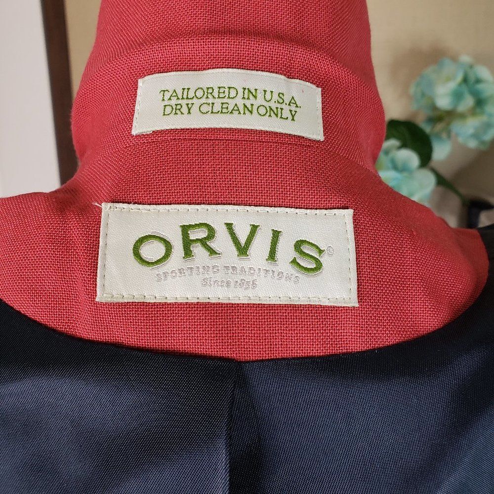 VTG Orvis Karen Blazer 8P Rust Burnt Orange Crop Wool Blend Suit Jacket 8 Petite - Picture 3 of 10